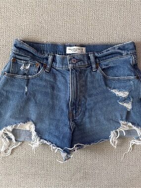 Abercrombie & Fitch Distressed Blue Denim Cutoff Shorts